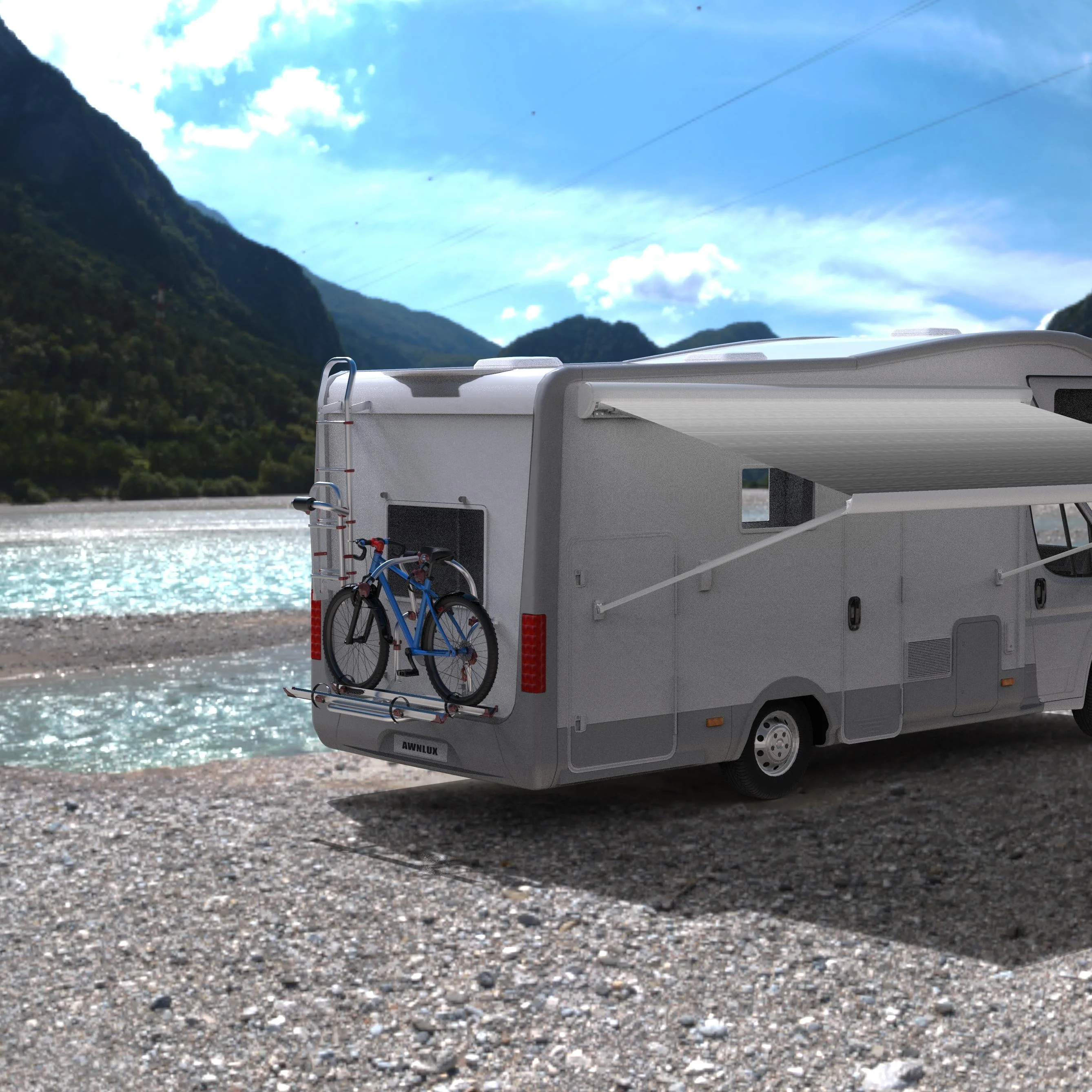 مظلة STLF Awnlux مثبتة على الجانب للتحكم اليدوي للمنزل المتنقل والقافلة RV الخارجية