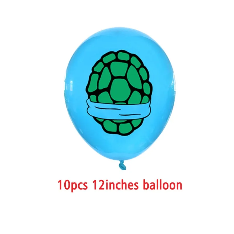 10Pcs Ninja Turtle Latex Balloon Set Kawaii Anime Figure Balloons Kids Happy Birthday Party Decoration Halloween Decor Gift