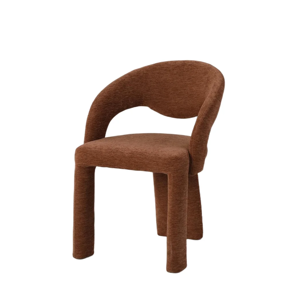 Kitchen and Living Space with Elegant Curved Back Design Luxury Fabric Lounge Armchair for Dining Room