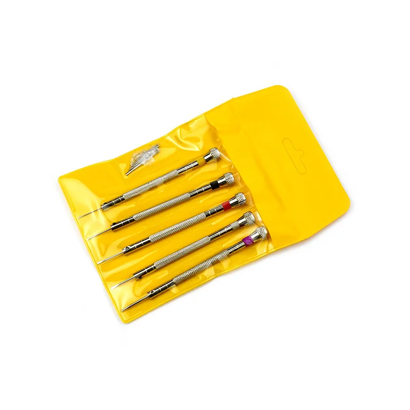 0,8–1,6 mm Stahl-Schraubendreher für die Uhrenreparatur, tragbare Uhrenwerkzeuge, Bandentfernung mit Mini-Link-Stiften, Uhrmacherwerkzeuge, 5 Stück/Set
