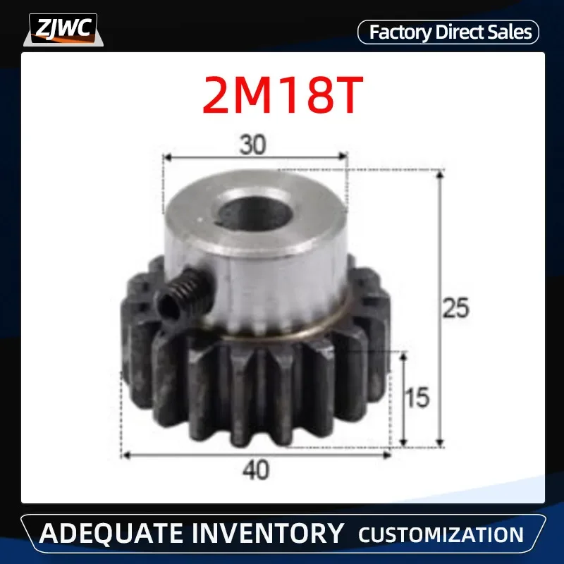 

1pc Spur Gear Rack Pinion 2M 18T 18Teeth 2Mod Bore 8/10/12/14/15/16mm Staight Teeth Positive Gear 45# Steel CNC Transmission RC