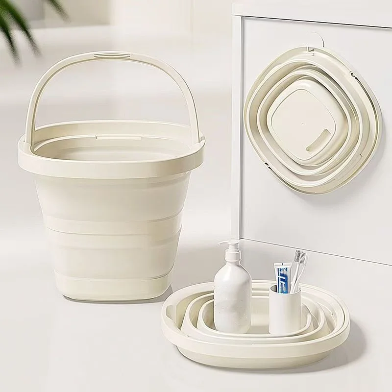 

Складное ведро для воды (1 шт.) для домашнего использования, портативное пластиковое ведро, утолщенный таз для мытья ног, ведро для гигиенической ванночки для ног