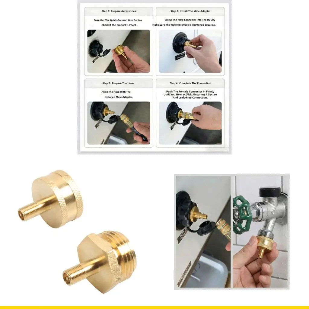 

SZCH Прочный латунный адаптер для продувки садового шланга с резьбой 3 4GHT, аксессуар для водной конструкции для кемпинга и