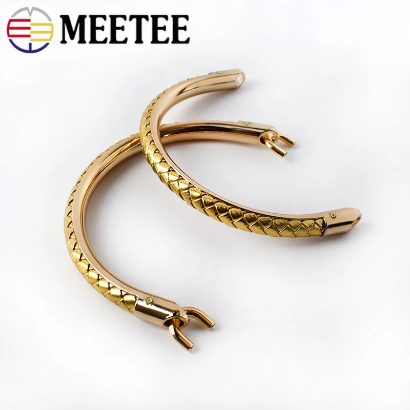 Meetee 2pcs 125mm Metal Bag Handles for Luggage Strap Buckle Hooks DIY Bags Handle Belt Hardware Accessories