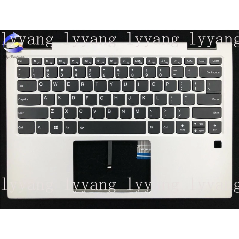 f  New For Lenovo Yoga 730-13IKB Upper Palmrest Case With Keyboard Backlight Silver