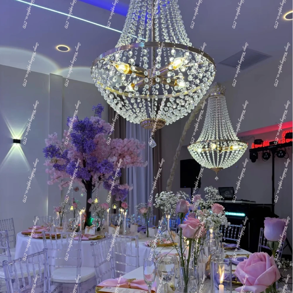 4-10pcsWedding Ferris Wheel Crystal Luxury Decoration Pendant Lights Iron Art Ceiling Lights Wedding Lamps,pendant Lights