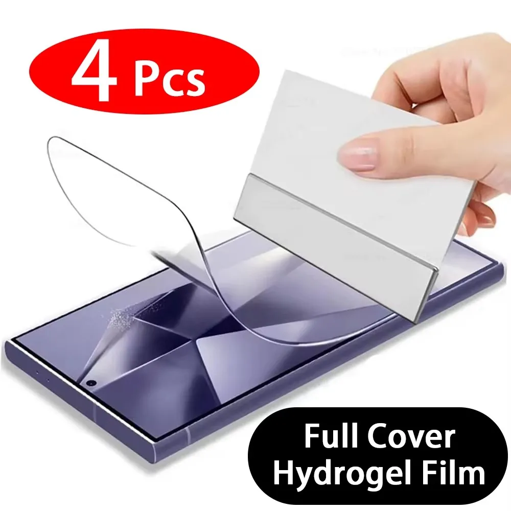 3-4Pcs Hydrogel Film Full Cover Screen Protector For Samsung Galaxy S23 S10 S20 S21 S22 S24 Ultra Plus FE A14 A23 A34 A54 Film