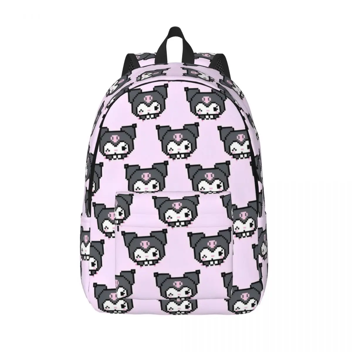 Zaino Kawaii Pixel Kuromi per uomo donna adolescente scuola superiore lavoro zainetto simpatico cartone animato borse di tela per computer portatile all'aperto