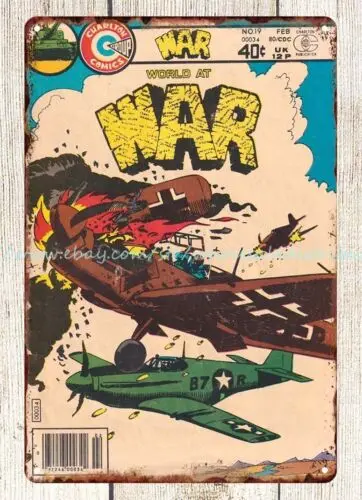 1980 War Charlton Comics war metal tin sign bedroom bar club shop design