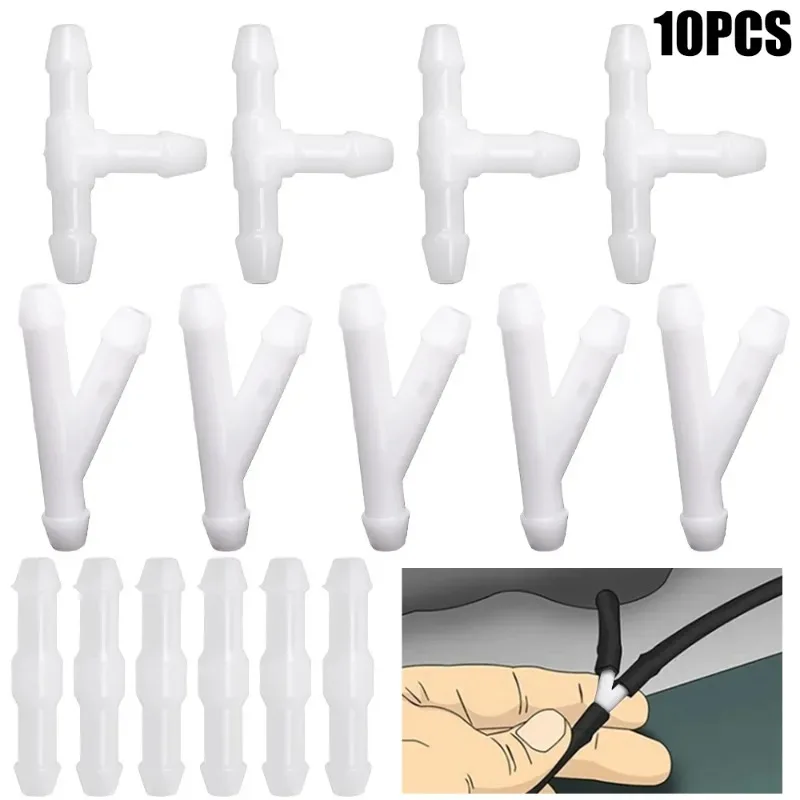 10-30pcs Car Windshield Washer Hose Nozzle T Y I Type Wiper Washer Hose Connector Wiper Washer Hose Connector Auto Accessories