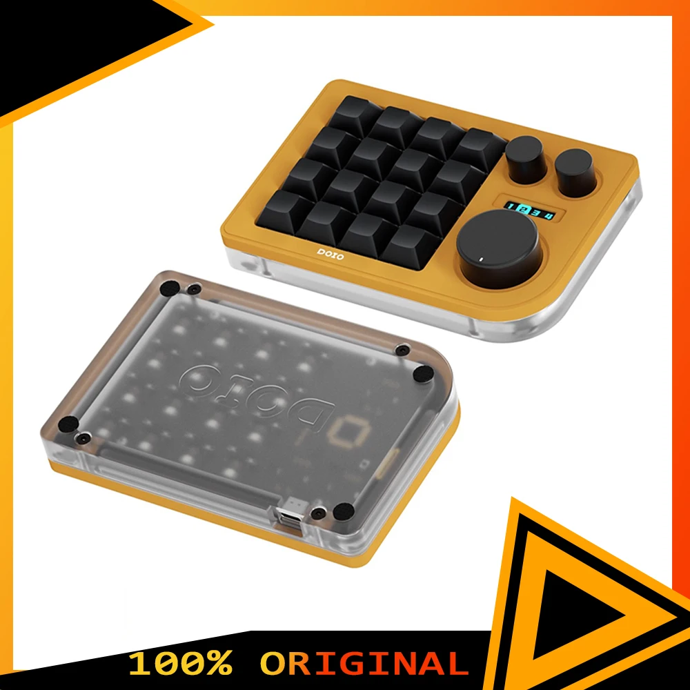 

DOIO KB16-01 Mechanical Keyboard Three Knobs RGB 16 Keys Mini Designer Keyboard Customization QMK VIA Keypad Gifts