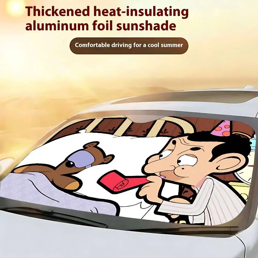 Милые забавные автомобильные солнцезащитные шторы M-Mr B-Bean 130x70 см, автомобильный солнцезащитный козырек, защита от ультрафиолета, авто козырек, аксессуары для Ca