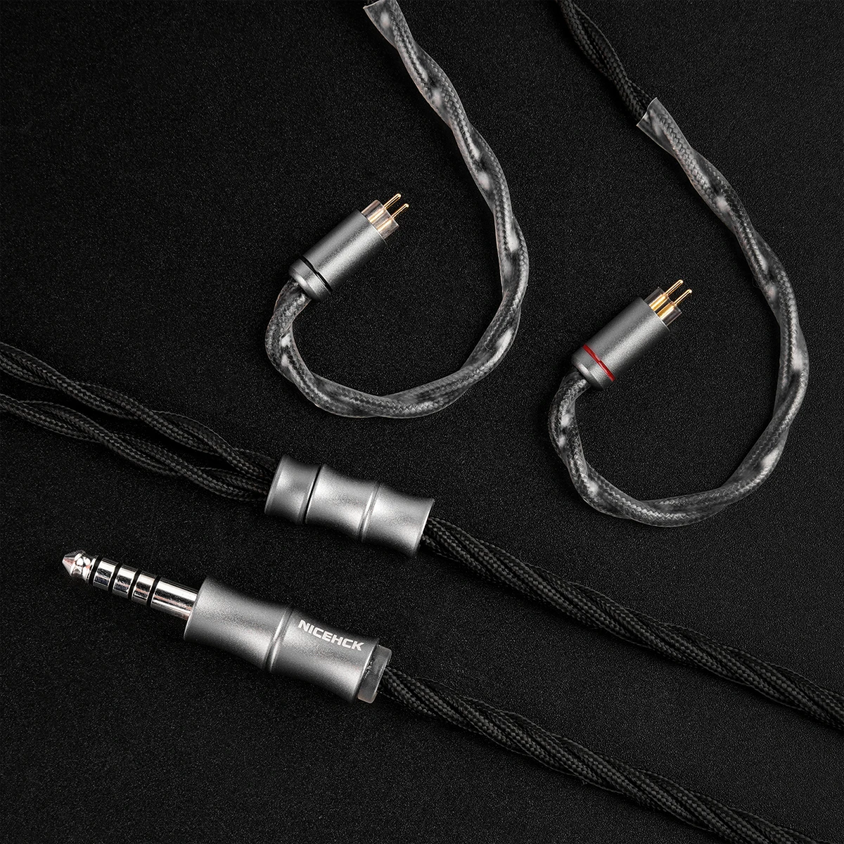 NiceHCK BlackJam HiFi IEM Cable 7N auricular Cable de actualización 2 pines para cuarteto NX8 Yu Xuan Ji Que 4U Elua Cloud Aurora Ultra Bunny