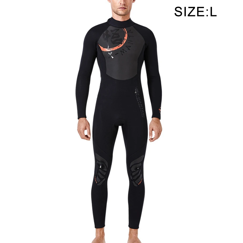 1.5MM Wetsuits SCR Neoprene Chinese Style Diving Suit One-piece with Back Zipper Jumpsuit Surf Suit Men’s black XXL