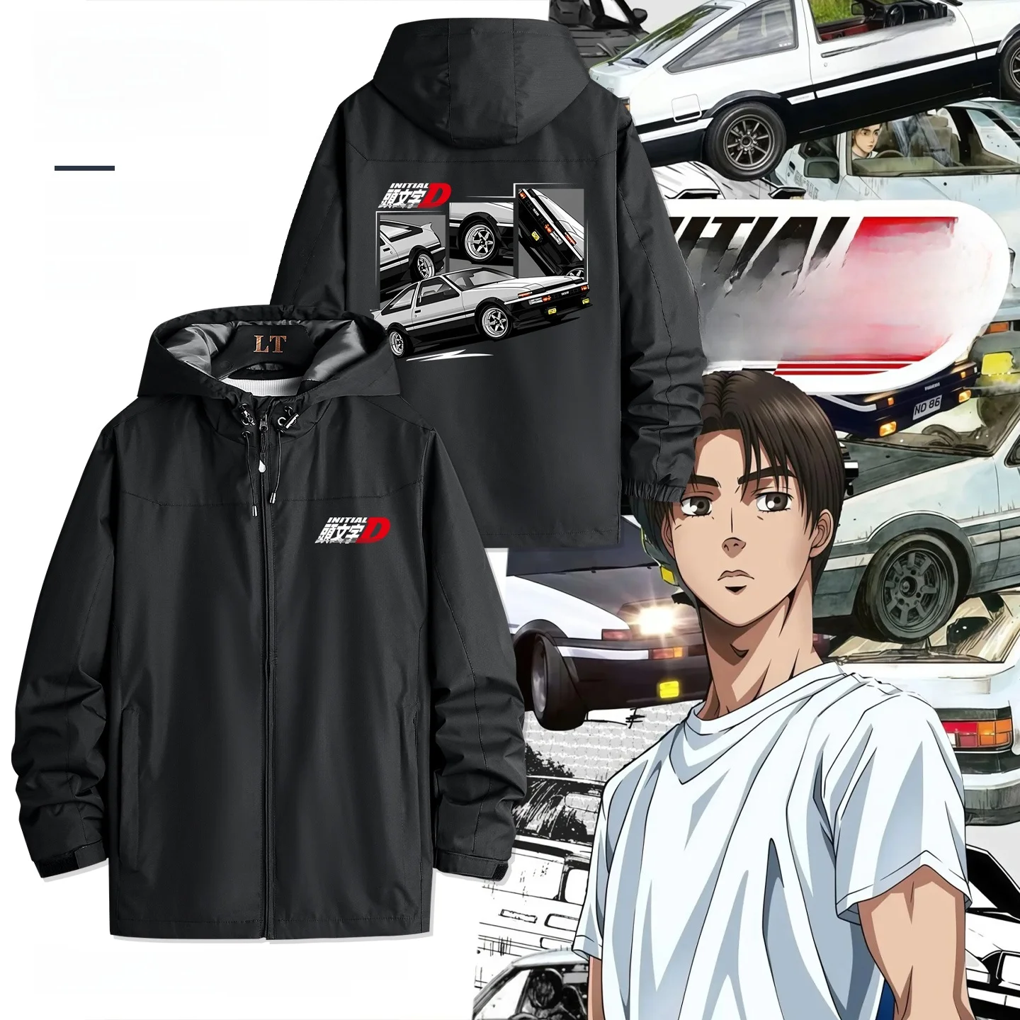 

Мужская куртка D Head Letter AE86 в японском стиле для автолюбителей, осенне-зимняя, ветрозащитная, с длинными рукавами