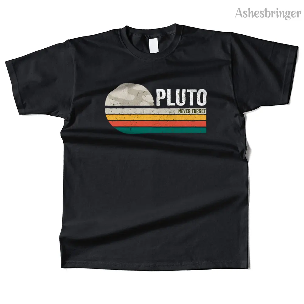 Mens Cotton Pluto Vintage Graphic High Quality T Shirt Street Casual Style Tee for Men and Women