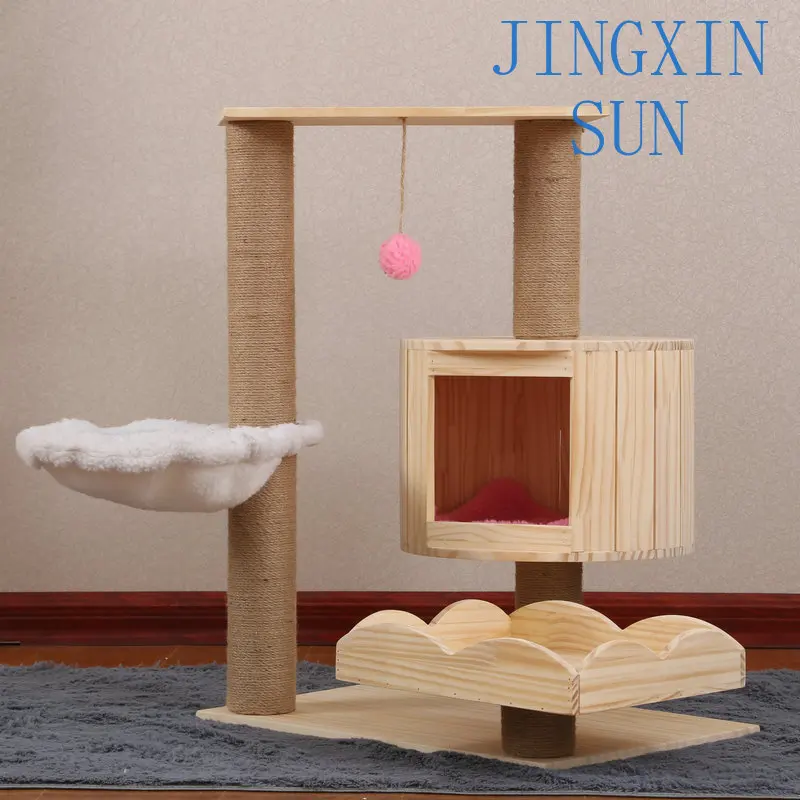Small cat climbing frame, sword hemp rope nest, multi-functional pet supplies combination nest, pet toy rack