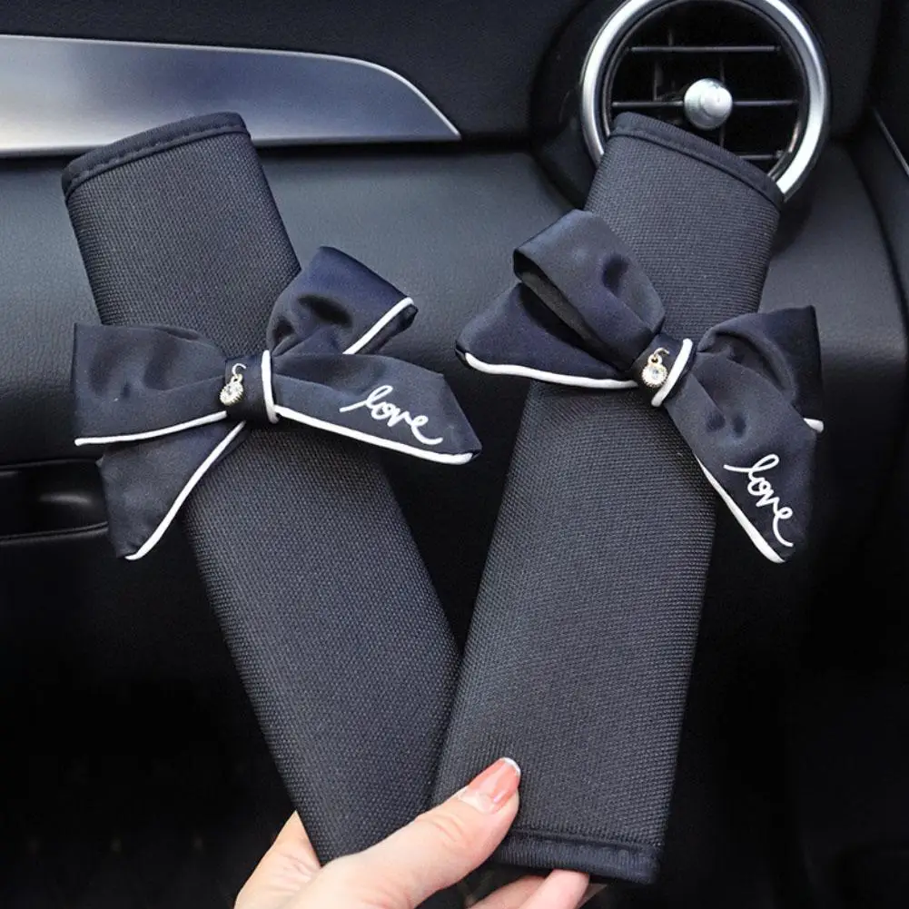 Car Comfortable Seat Belt Cover Cute Bow Tie Seat Belt Shoulder Pad Auto Interior Shoulder Seat Belt Decor Protector Cover