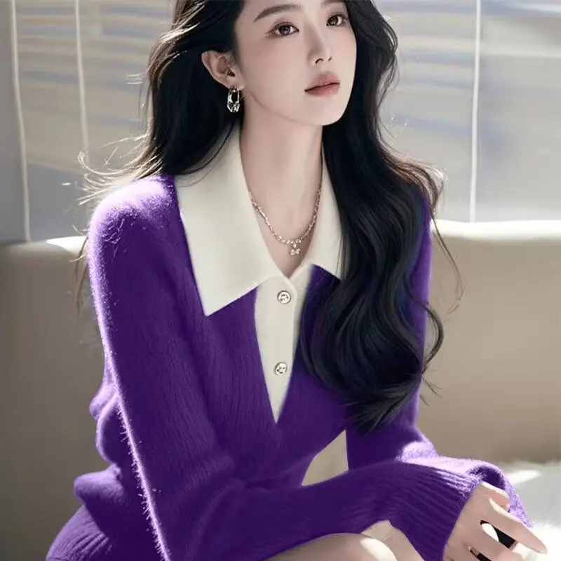 

Dongguan Daliang Knitted Ne Sweater Women's New Sle Fuzz Free Winter Faion Ladies' Knitwear Premium Quali