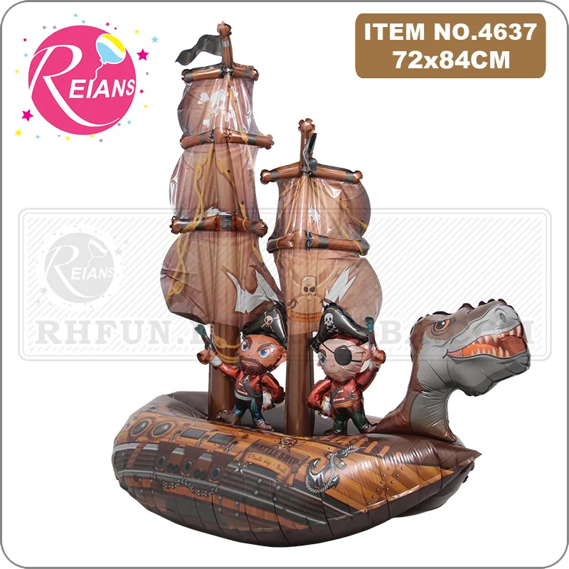 4D standing Ocean ship warship pirate ship yacht cruise foil balloons birthday party decorations kids toys baby shower globos