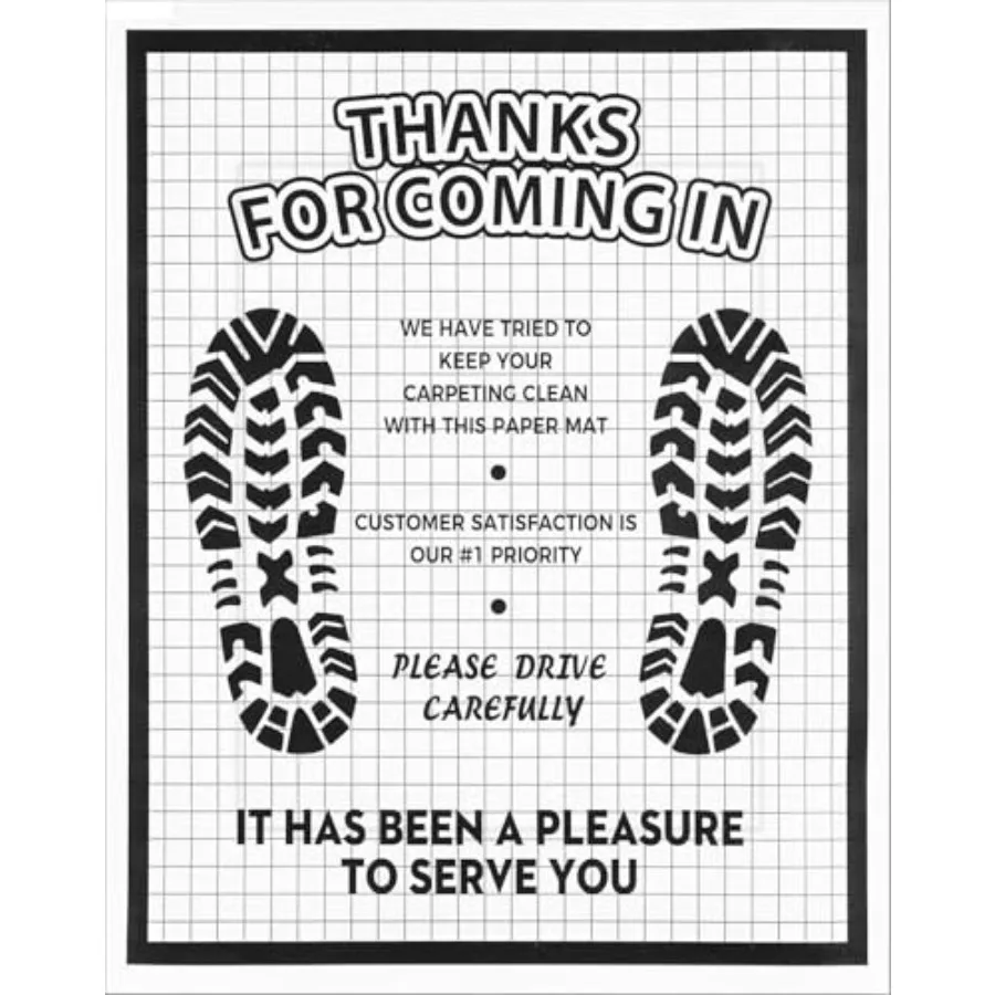 

Paper Floor Mats for Cars, 16x20 Disposable Auto Floor Pads Made of Kraft Paper, Waterproof Thank You Car Mats for Car Detailin