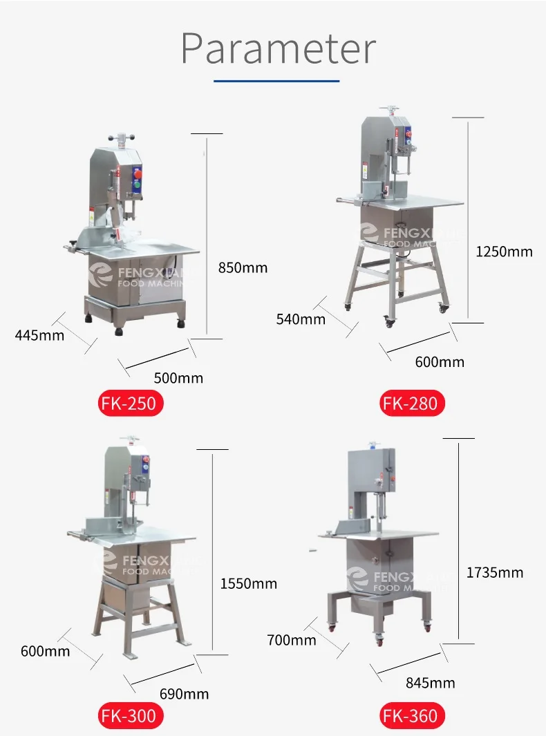 Helped Machinery Automatic Commercial Industrial Bone Cutter Meat Band Saw for Cutting Frozen Meat Bone