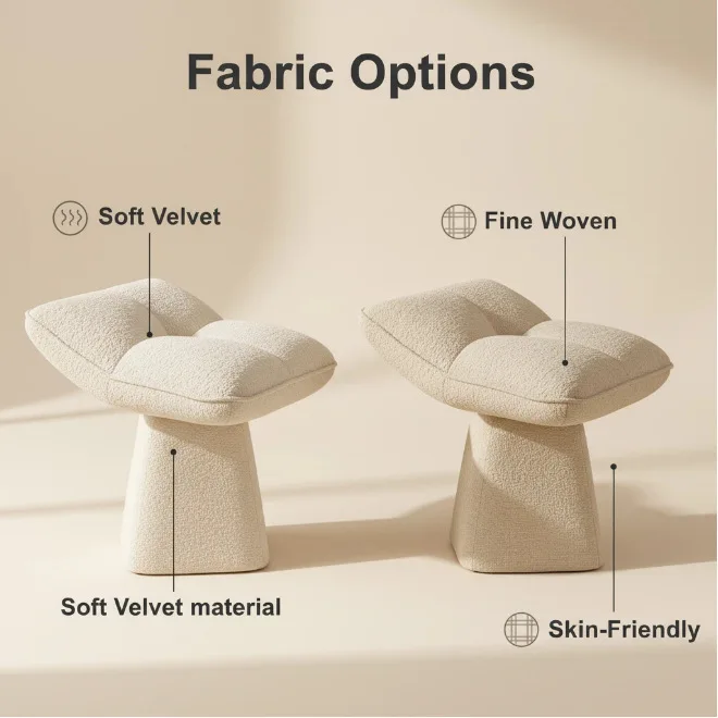 Swivel Makeup Chair with Backrest Light Luxury Vanity Stool for Bedroom Dressing Table Nail Salon