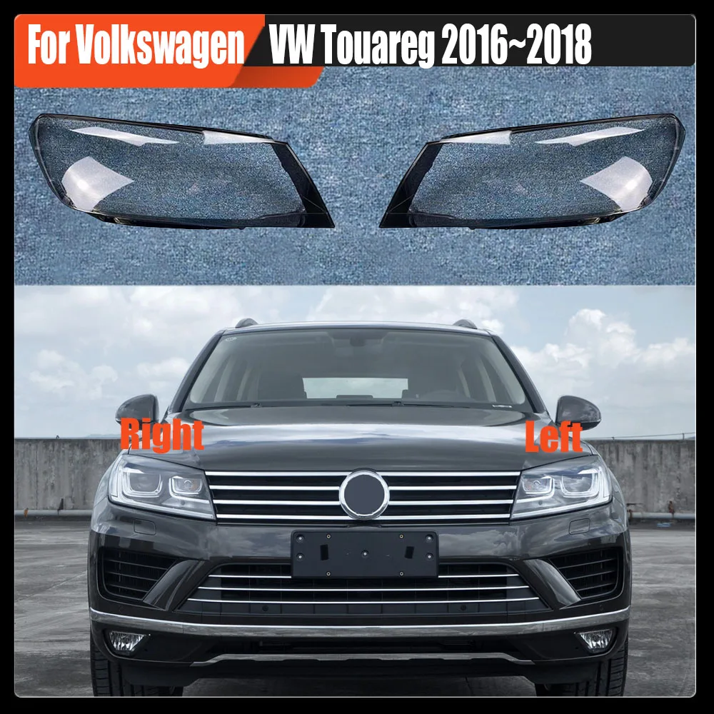 

For Volkswagen VW Touareg 2016~2018 Headlamp Cover Transparent Lamp Shade Headlight Shell Plexiglass Replace Original Lampshade