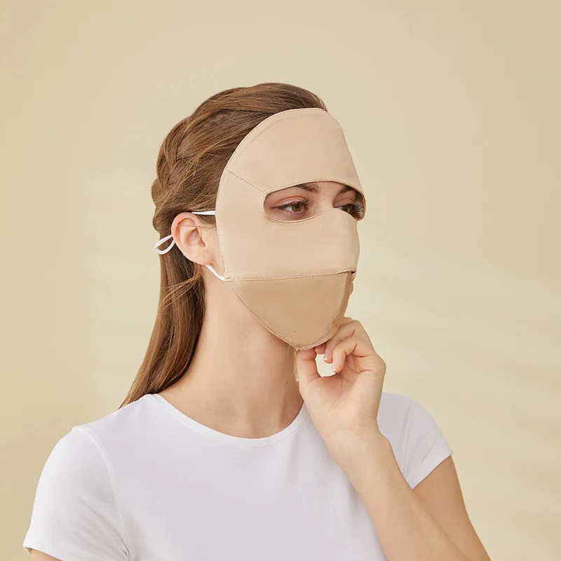 Birdtree 100%Real Silk Face Cover, Women 2024 Spring/Summer New Mask Full Face Breathable, Anti UV, Sun Protection A43858QM