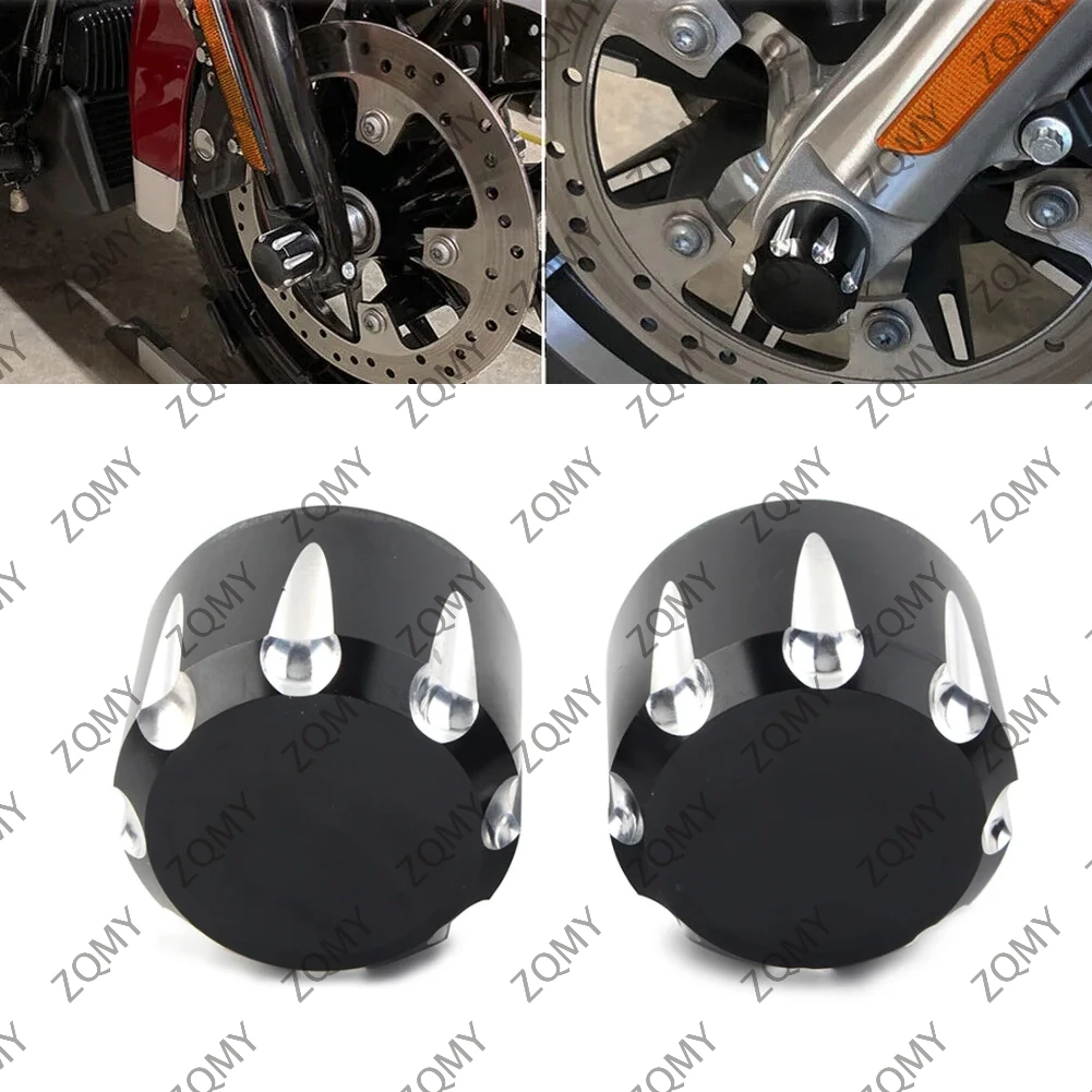 

1Pair Motorcycle CNC Front Axle Cap Nut Covers For Harley Davidson Touring Road King Electra Glide