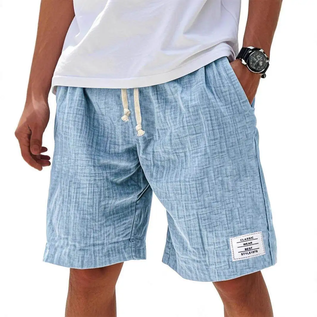 

New 2026 Men's Loose Fit Cotton Shorts Summer Casual Beach Pants Pocket Design Comfortable Breathable Lightweight Shorties