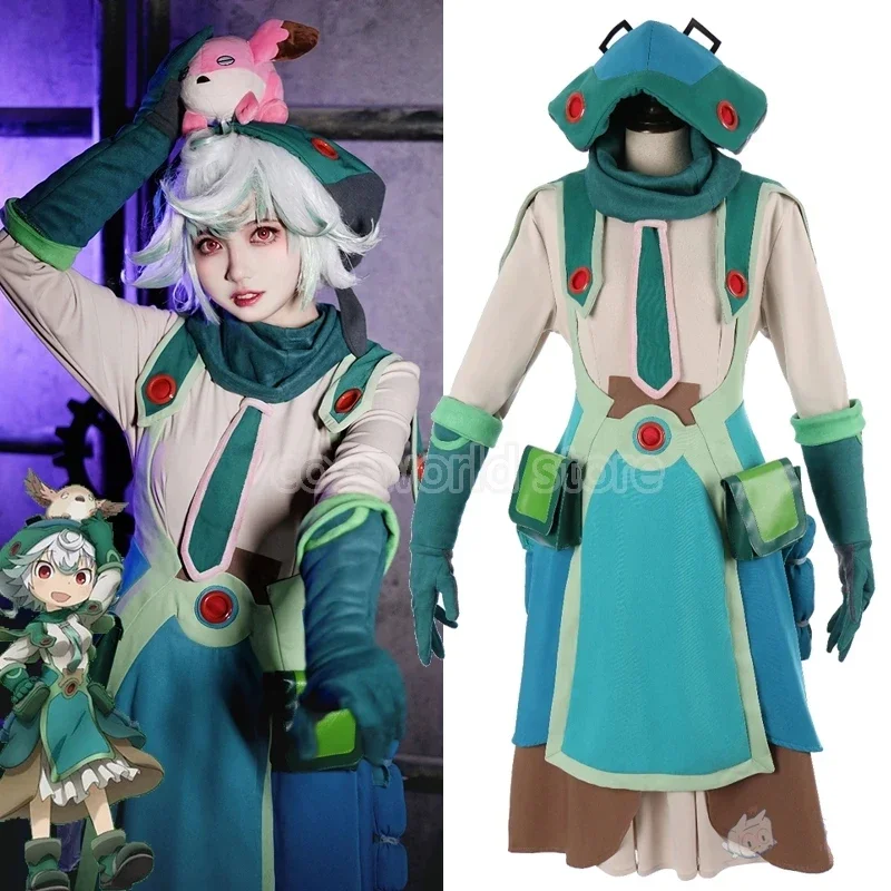 Anime Prusika Leuke Jurk MADE IN ABYSS Cosplay Kostuum Prushka Vrouwen Lolita Schoenen Groen Battle Uniform Halloween Carnaval Party