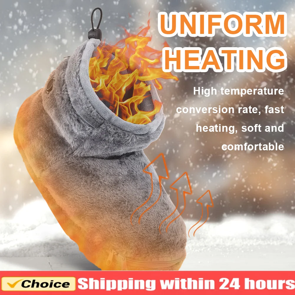 

USB Heater Foot Shoes Winter Warm Snow Boots Electric Heated Shoes for Women Men
