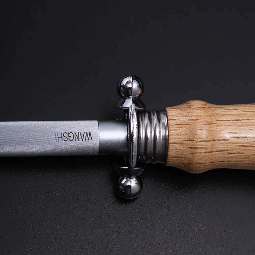 

1Pcs Stainless Steel Sharpening Rod Professional Honing Steel for Kitchen Knives Fast Easy Dull Blade Chef Use
