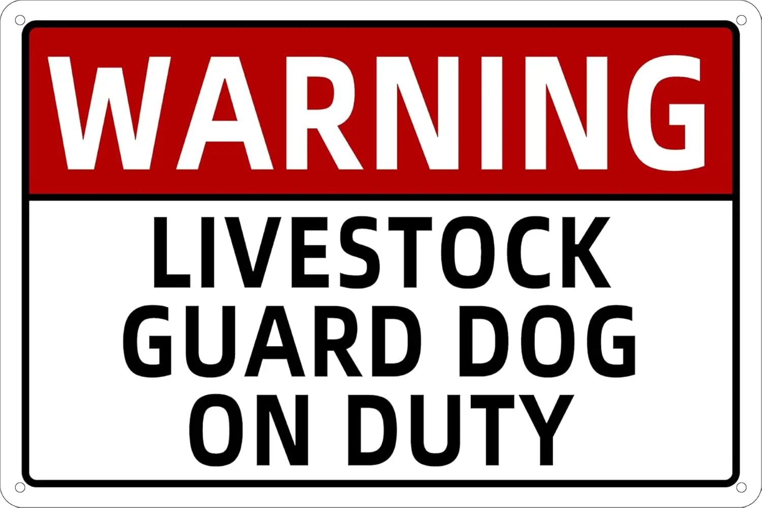 Warning Metal Tin Sign Livestock Guard Dog on Duty Farmhouse Notice Caution Sign for Farm Barn Yard Gate Door Indoor Outdoo sign