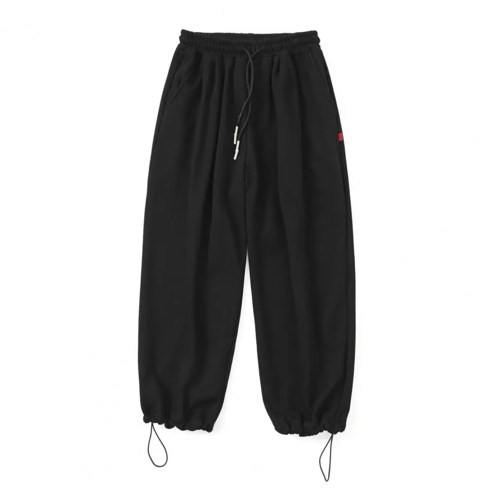 Spring New Men\'s Baggy Straight Leg Sweatpants Korea Style Fashion Wide-leg Pants Casual Trousers Male Black White Light