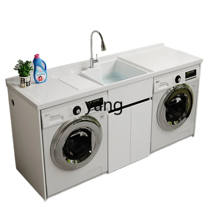 ltt Customized Double Washing Machine Cabinet Dryer Wash Wardrobe Balcony Ark Combination Drum Bathroom Cabinet Integrated