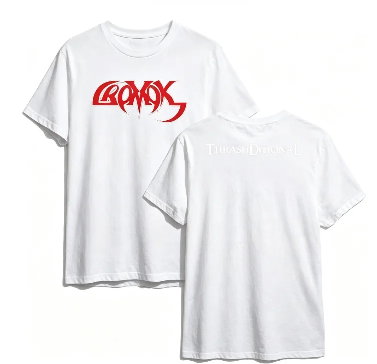 2026 new Black Crew Neck Tee, Heavy Metal Band Double Sided Graphic T-shirt, Unisex Rock Fan Short Sleeve Shirt