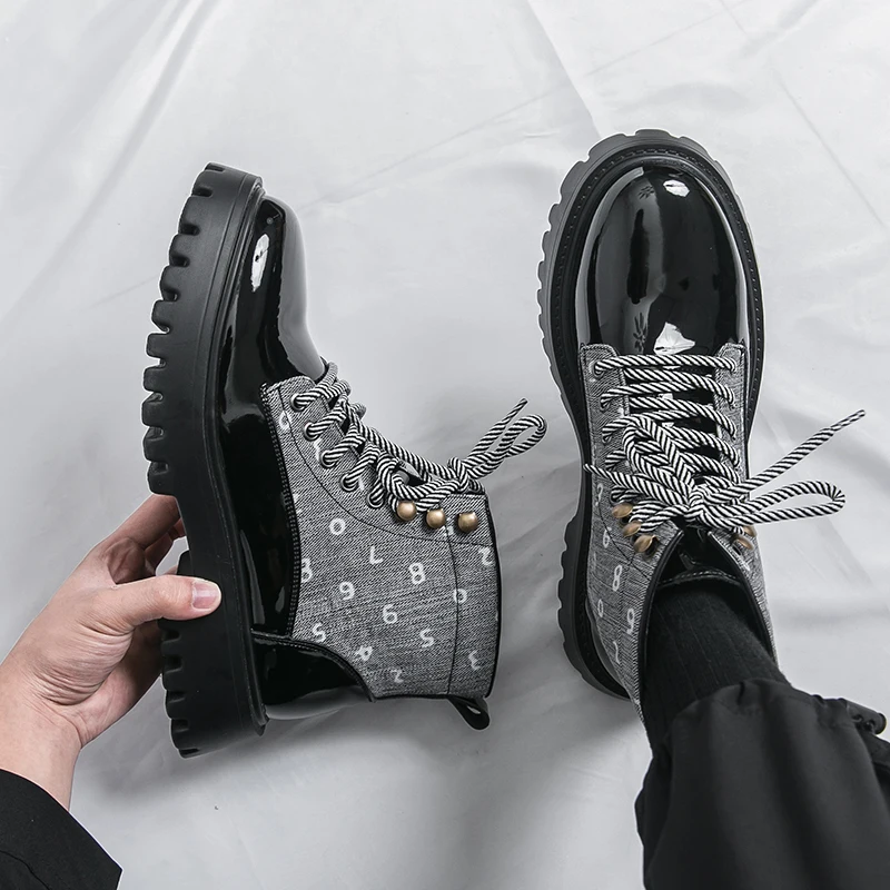 Men\'s English Style Thick Sole Design Men Boots Luxury High End Top Layer Leather Brand Famous Chelsea High Quality Casual Boots