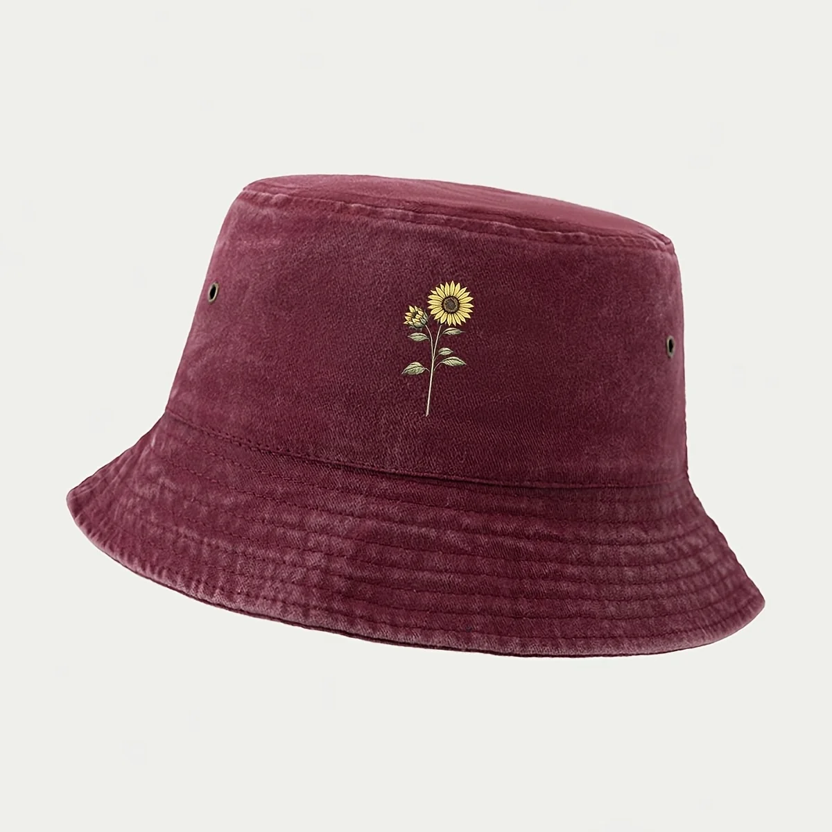 High-quality Sunflower Print Pattern Bucket Hat, a Staple for Fishing and Lure Fishing. Foldable for Easy Storage and Portabilit