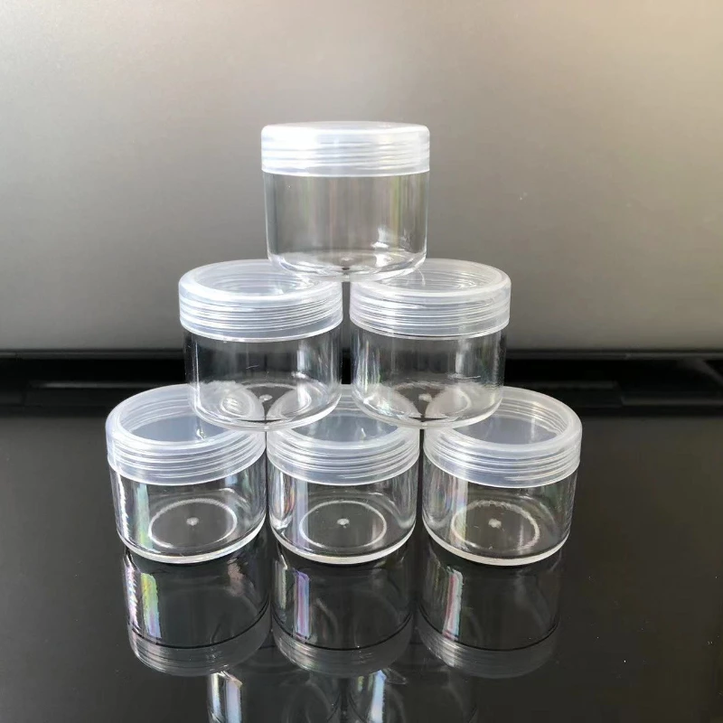 Pot de Lotion en plastique vide transparent de 20g, 2 pièces, couverture souple cosmétique de voyage pour crème pour le visage, conteneurs de baume à lèvres