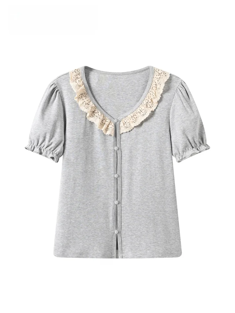 

Cara CLUB plus Size Short Sleeve T-Shirt Women's Summer New Style Fashion Shoulder Patchwork plus Size Fashion Trendy Top