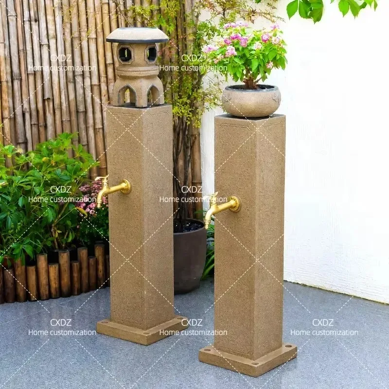 Outdoor Courtyard Column Faucet Garden Terrace Vertical Water Tap Anti Freeze Crack Resistant Flower Watering Device