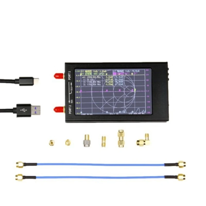NanoVNA-V2 F Vector Network Analyzer 50KHz-3GHz 4.3 Inch Screen HF VHF UHF Antenna Measuring Instrument