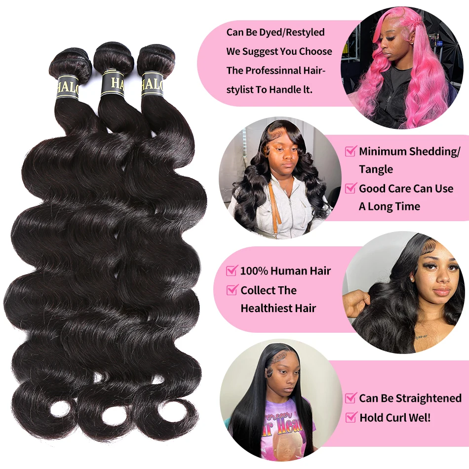 Addictive 30 40Inch Body Wave Bundles Human Hair Brazilian Hair Water Wavy Weave Human Hair 3 4 Bundles For Women deal Wholesale