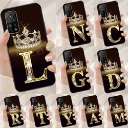 Letter Monogram Gold Marble Case For Xiaomi 13 11T 12T Pro 12 Lite 12X Cover For POCO X3 X4 X5 F5 Pro F4 GT C40 M5s F3
