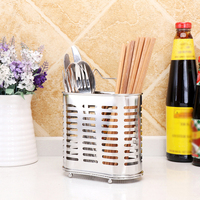 Wall Mounted Chopstick Holder Stainless Steel Tableware Organizer Rack Kitchen Knife Fork Spoon Drain Basket Household Accessory