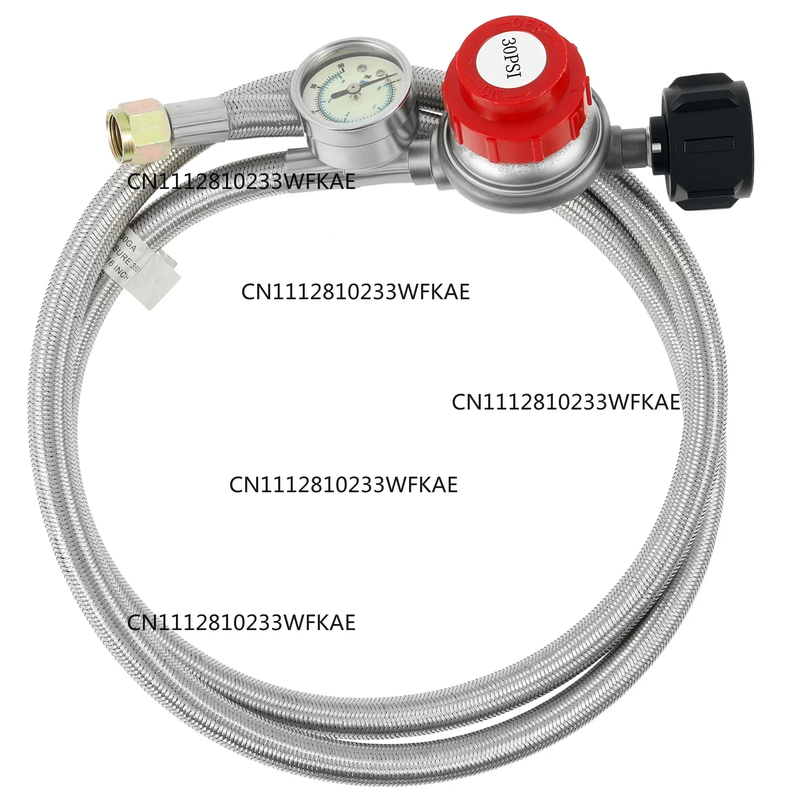 5FT Stainless Steel Brass Propane Regulator And Hose 30 PSI Adjustable Heat Resistant Gas Grill Regulator Hose for Camping Stove