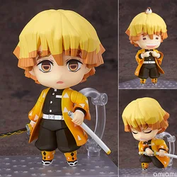 New 10CM Anime Demon Slayer Kimetsu No Yaiba Agatsuma Zenitsu Action Figures kawaii PVC Joint replaceable Figure Model Toy Gift