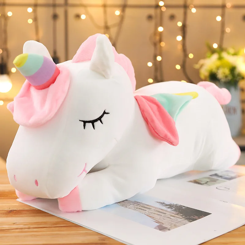 25cm/35cm Kawaii Giant Unicorn Plush Toy Soft Stuffed Dolls Animal Lovely Horse Toys For Children Girl Pillow Birthday Gifts